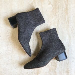 Loeffler Randall Carter Knit Boots - Black Glitter